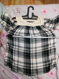 Plaid Off-Shoulder Top