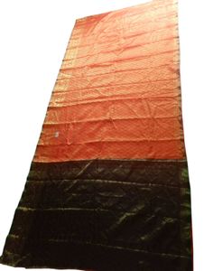 Elegant 🧡  With Botal Grren Borcket Saree