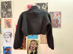 Cropped Knit Zip-Up Jacket