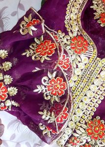 Elegant Embroidered Purple Salwar Kameez