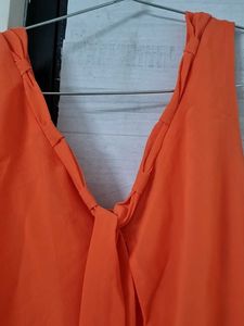 Benetton - Orange Tie-Back Tank Top