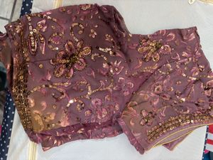 Elegant Embroidered saree with blouse petticoat