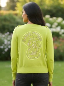 Lime Green Knit Cardigan