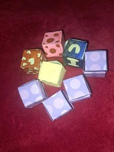 Handmade origami paper cubes