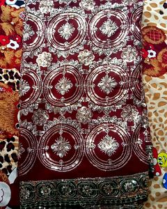 Heavy Work Brown Saree😍😍