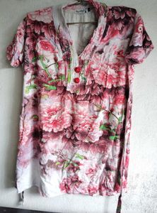 Floral Print Tunic Top
