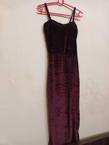Maroon Velvet Cami Dress