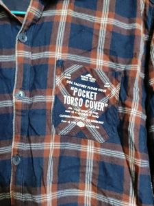 Men Brown Checked Casual Shirt