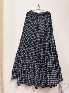 Tiered Plaid Maxi Skirt
