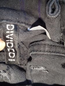 H&amp;m Black Wide Leg Charcoal Jeans