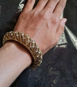 Vintage Gold Rhinestone Bangle