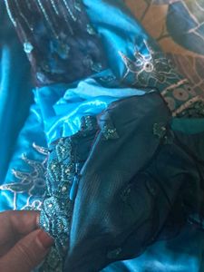 Teal Embellished Anarkali Dress