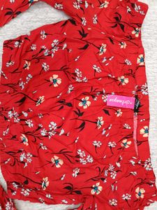 Red Floral Off-Shoulder Top
