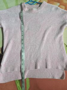High Low Baby Pink Sweater/ Crop Sweat Top