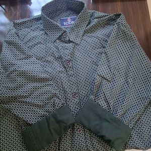 ICON Green Patterned Shirt