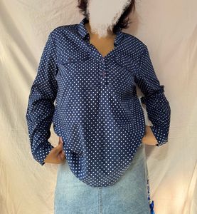 Navy Polka Dot Shirt