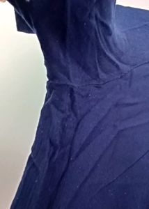 Navy Embroidered Tunic Top