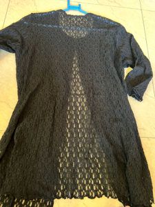 Elegant Black Lace Cardigan