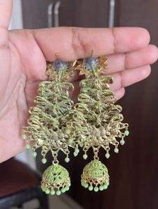 Green Traditional Earrings