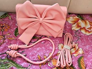 Chic Pink Bow Crossbody Bag