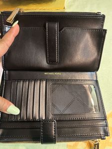 Auth NWT Michael Kors Adele Pebbled Leather Wallet
