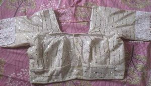 Pink &amp; silver Sequinned- Designer Saree