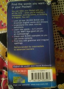 Oxford learner&#39;s pocket dictionary