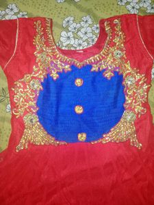 Red Anarkali Dress(Only Top)