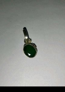 pure Silver moon and green onyx pendant combo