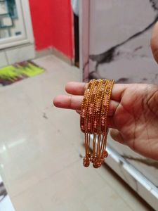 Golden Beaded Bangles