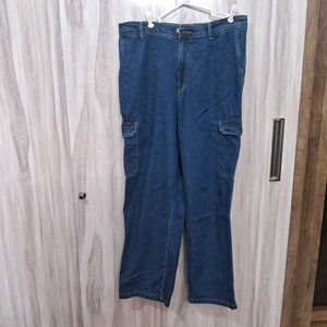 Blue Denim Cargo Jeans