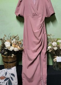Elegant Pink Midi Dress