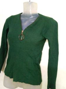 Korean Neck Jipper Sweter 💗