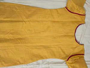 Yellow Embroidered Kurti