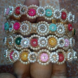 Pearl Bangles - Set of 4
