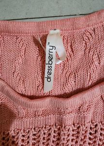 Winter Evenings Coral Knitted Pullover