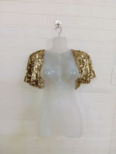 GOLDEN COLOR CROP SHRUG