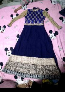 Elegant Blue & Gold Anarkali