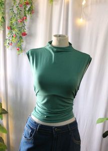 H&amp;M Green Mock Neck Top