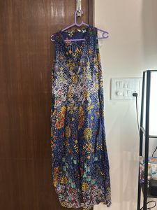 Navy Blue With Patterned Pocket Jumpsuit