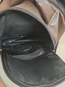 Brown Leather Backpack water resistant