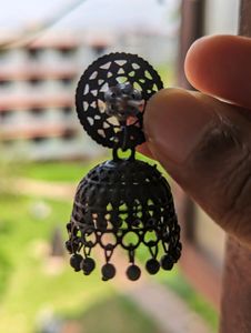 Traditional Black Jhumka-Earrings