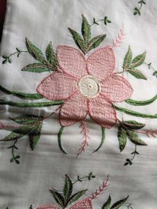 Off White Embroidered Saree- With MAA Embroidery