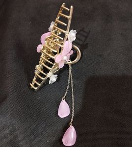 Pink Butterfly Metallic Hair Claw Clip