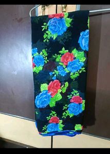 Floral Black Chiffon Saree