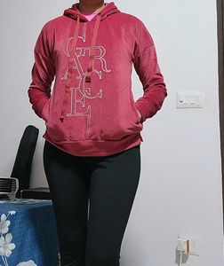 Burgundy Velvet Hoodie