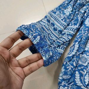 Blue Floral Print Top