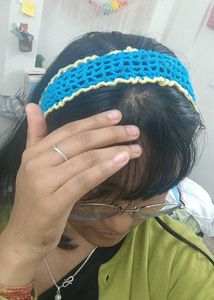 Blue &amp; Yellow Crochet Headband💙⭐(&amp; Scrunchie)