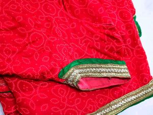 Red Pink Mix Colour Beautiful Saree