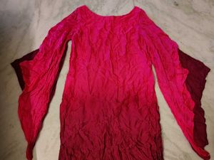 Ombre Silk Kurti with Designer Sleevesb